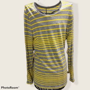 Gray/yellow long sleeve tee
